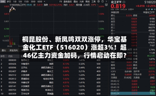 桐昆股份、新凤鸣双双涨停，华宝基金化工ETF（516020）涨超3%！超46亿主力资金加码，行情启动在即？-第2张图片