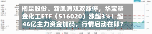 桐昆股份、新凤鸣双双涨停	，华宝基金化工ETF（516020）涨超3%！超46亿主力资金加码，行情启动在即？-第3张图片
