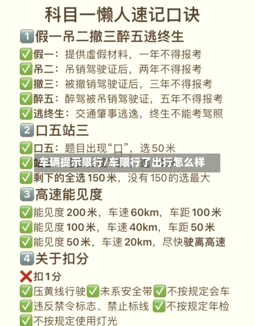 车辆提示限行/车限行了出行怎么样