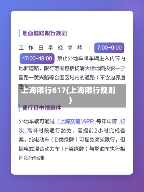 上海限行617(上海限行规则)