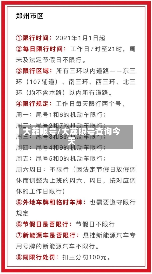大荔限号/大荔限号查询今天-第2张图片