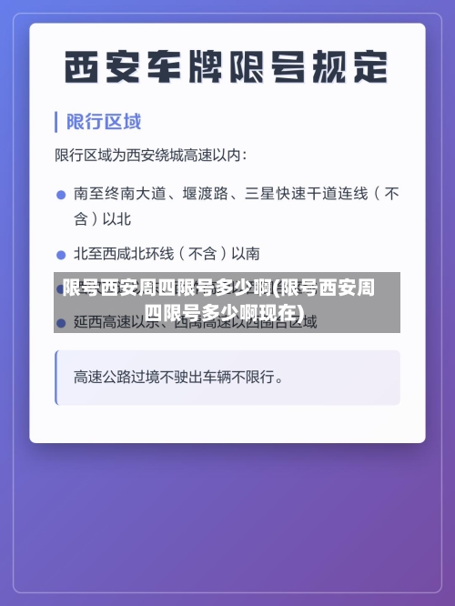 限号西安周四限号多少啊(限号西安周四限号多少啊现在)