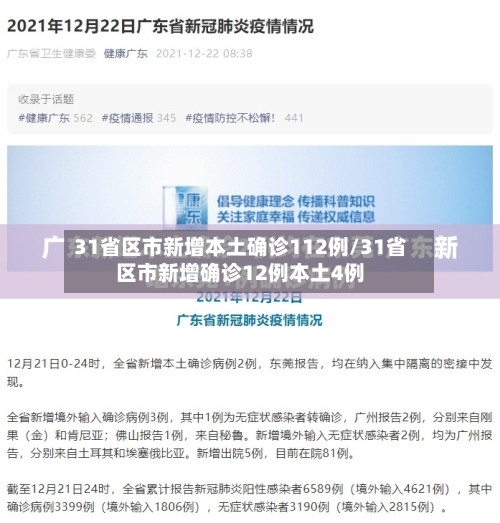 31省区市新增本土确诊112例/31省区市新增确诊12例本土4例