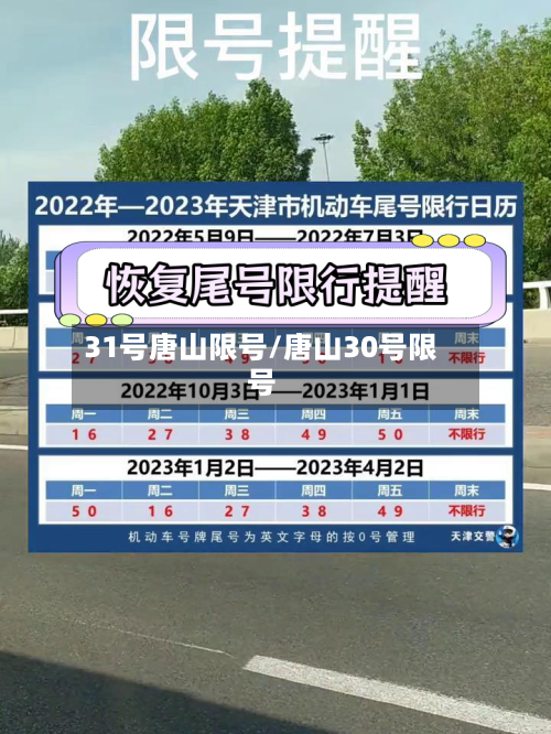 31号唐山限号/唐山30号限号