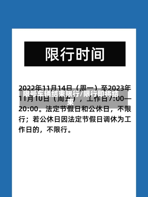 限号车辆结束限行/限行即将结束