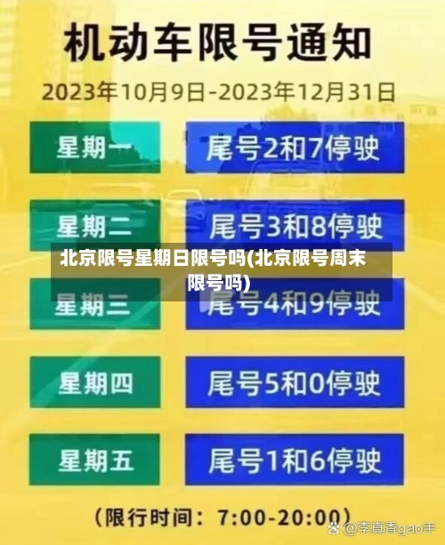 北京限号星期日限号吗(北京限号周末限号吗)