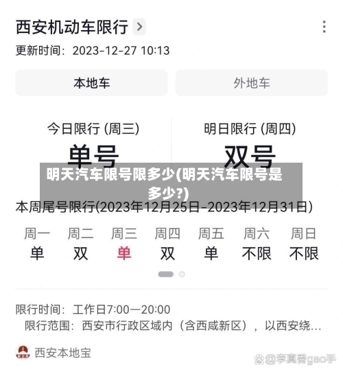 明天汽车限号限多少(明天汽车限号是多少?)