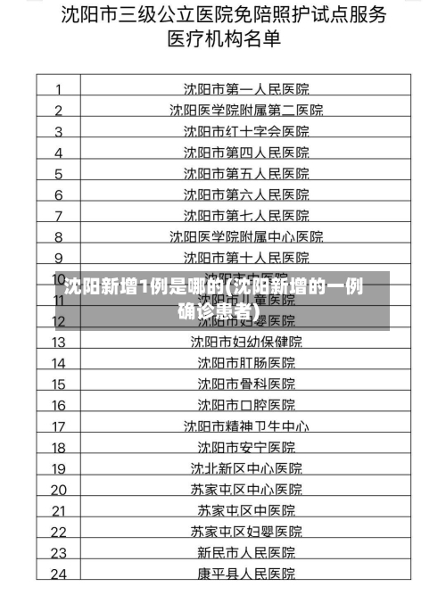 沈阳新增1例是哪的(沈阳新增的一例确诊患者)-第2张图片