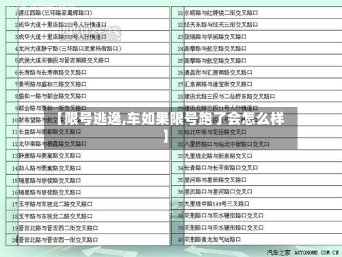 【限号逃逸,车如果限号跑了会怎么样】-第3张图片