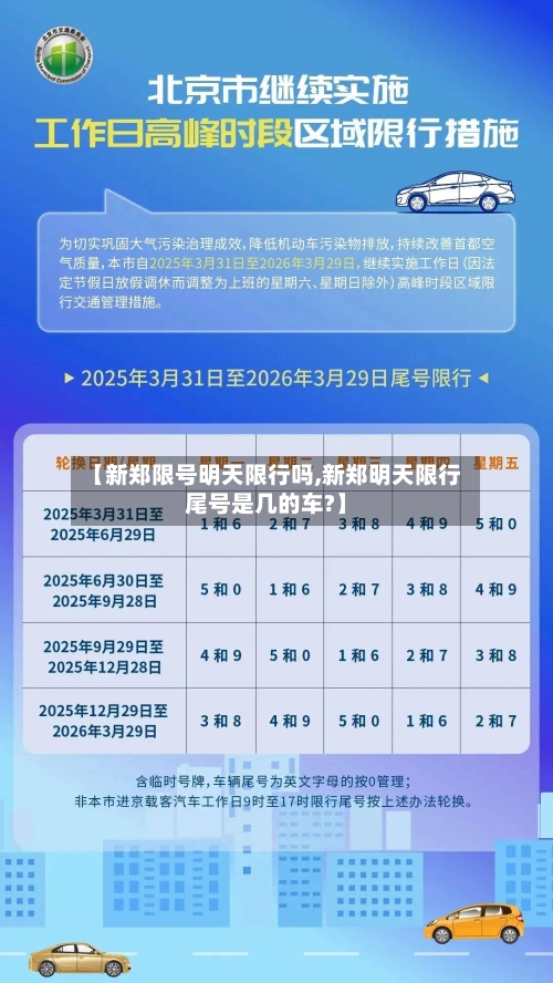 【新郑限号明天限行吗,新郑明天限行尾号是几的车?】
