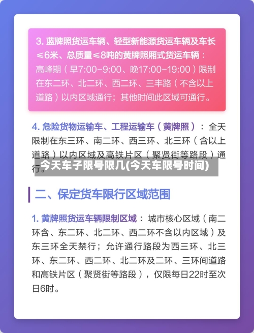 今天车子限号限几(今天车限号时间)