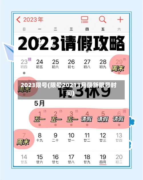 2023限号(限号20213月最新限号时间)