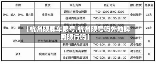 【杭州限牌车限号,杭州限号吗外地牌照限行吗】-第2张图片
