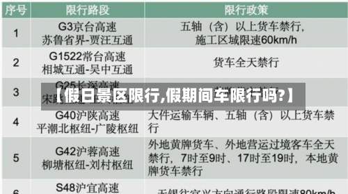 【假日景区限行,假期间车限行吗?】-第2张图片