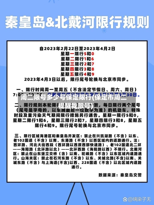 周二限号多少号保定限行(保定市周二提醒我限号)