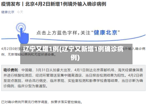 辽宁又增1例(辽宁又新增1例确诊病例)-第3张图片