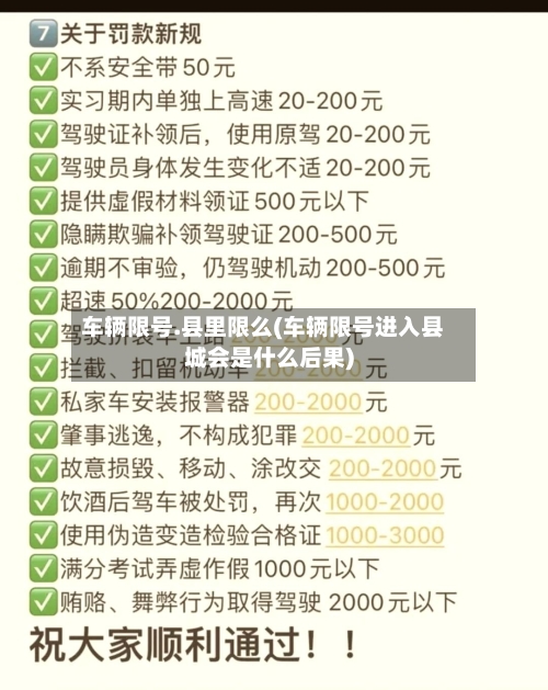 车辆限号.县里限么(车辆限号进入县城会是什么后果)