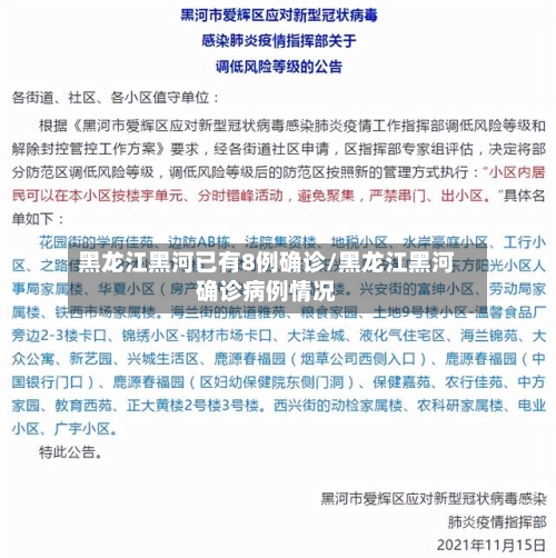黑龙江黑河已有8例确诊/黑龙江黑河确诊病例情况-第2张图片