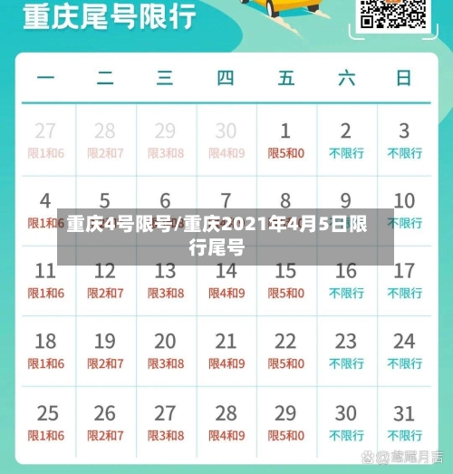 重庆4号限号/重庆2021年4月5日限行尾号