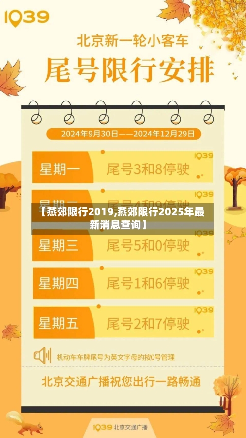 【燕郊限行2019,燕郊限行2025年最新消息查询】